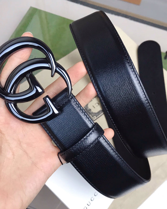 Gucci GG Marmont Wide Belt 400593 – Black Leather