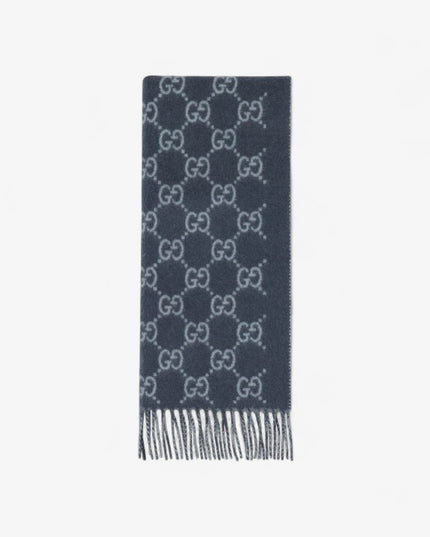 Gucci GG Monogram Cashmere Scarf – Blue