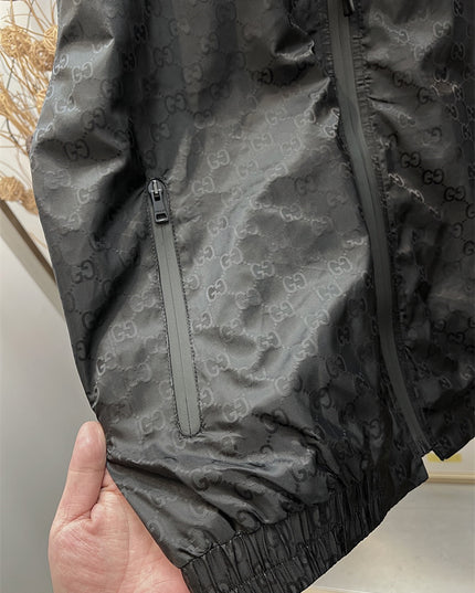 Gucci GG Monogram Nylon Windbreaker – Black Jacket