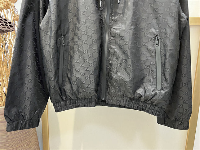 Gucci GG Monogram Nylon Windbreaker – Black Jacket