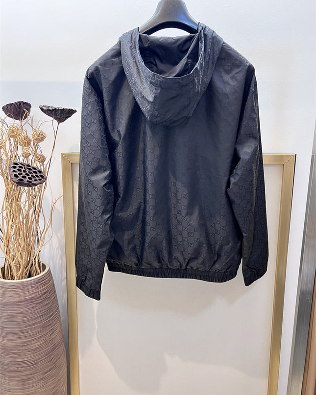 Gucci GG Monogram Nylon Windbreaker – Black Jacket