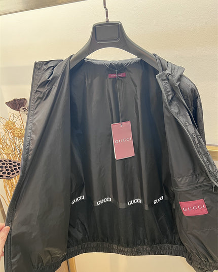 Gucci GG Monogram Nylon Windbreaker – Black Jacket