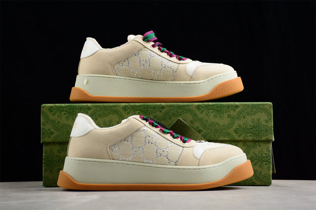 Gucci GG Monogram Platform Sneaker – Beige & Multicolor