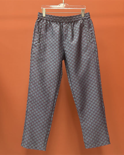 Gucci GG Monogram Satin Lounge Pants – Red on Grey