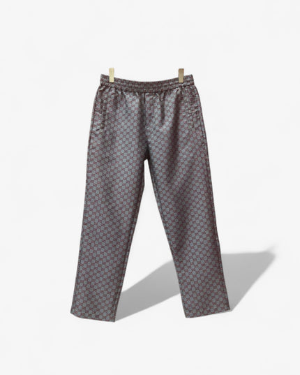 Gucci GG Monogram Satin Lounge Pants – Red on Grey