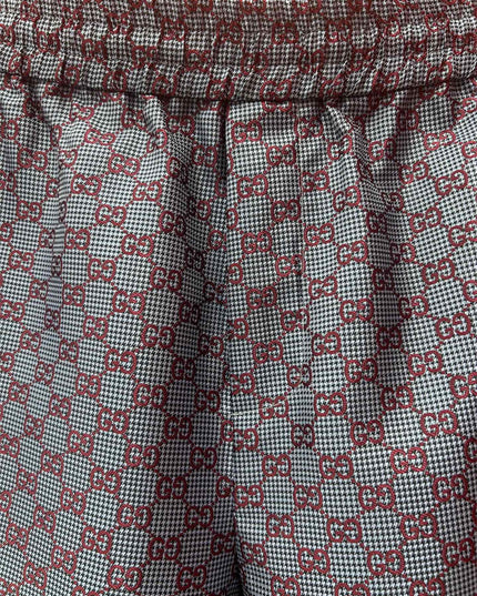 Gucci GG Monogram Satin Lounge Pants – Red on Grey