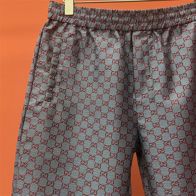 Gucci GG Monogram Satin Lounge Pants – Red on Grey