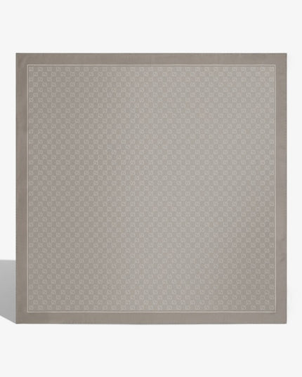 Gucci GG Monogram Silk Twill Carré Scarf – Light Grey