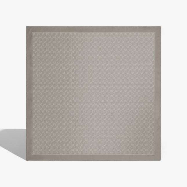 Gucci GG Monogram Silk Twill Carré Scarf – Light Grey