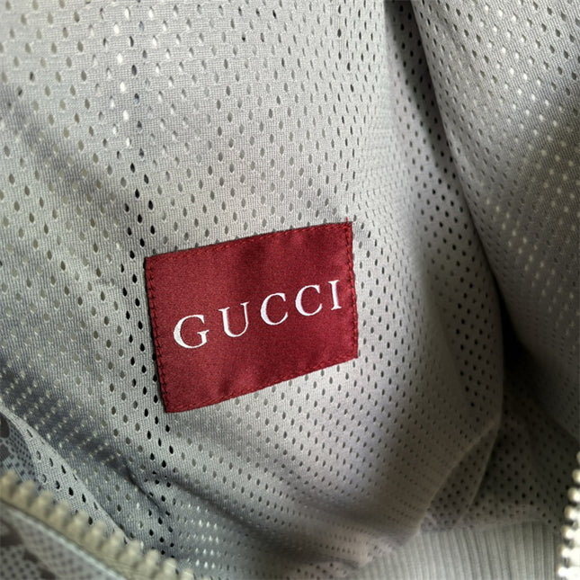 Gucci GG Monogram Technical Jersey Zip Hoodie – Grey