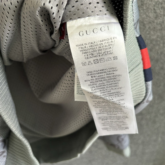 Gucci GG Monogram Technical Jersey Zip Hoodie – Grey