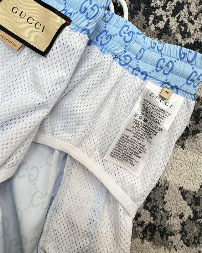 Gucci GG Monogram Technical Swim Shorts in Light Blue