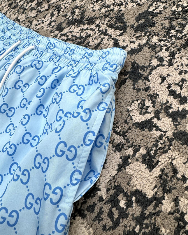 Gucci GG Monogram Technical Swim Shorts in Light Blue