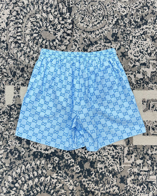Gucci GG Monogram Technical Swim Shorts in Light Blue