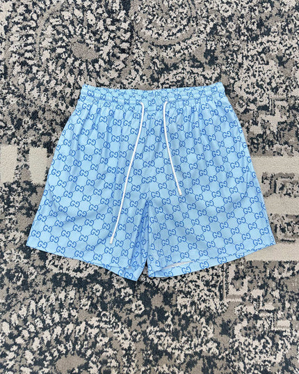 Gucci GG Monogram Technical Swim Shorts in Light Blue