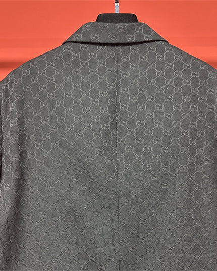 Gucci GG Monogram Wool Tailored Blazer – Black
