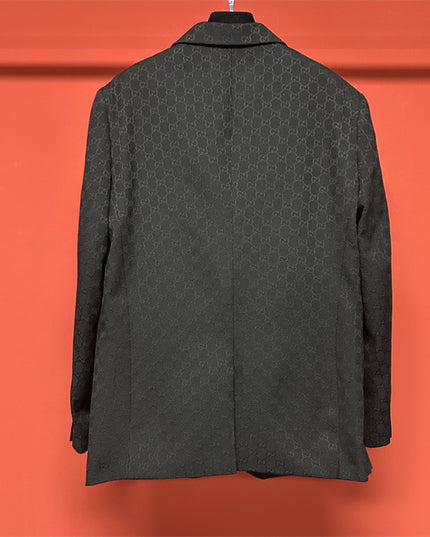 Gucci GG Monogram Wool Tailored Blazer – Black