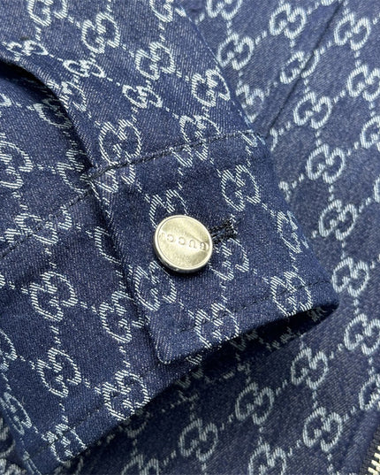 Gucci GG Monogram Zip-Up Denim Jacket – Indigo Blue