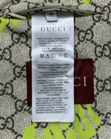 Gucci GG Motif Neon‑Print Tubular Jersey Hoodie Jacket