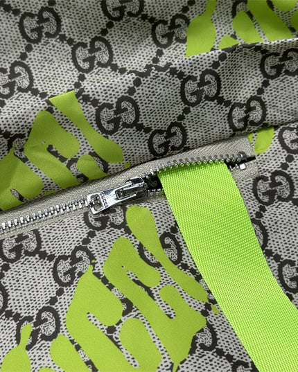 Gucci GG Motif Neon‑Print Tubular Jersey Hoodie Jacket