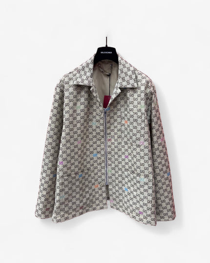 Gucci GG Multicolour Monogram Zip Jacket (Canvas & Nylon Blend)