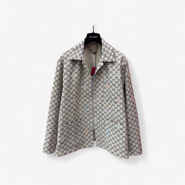 Gucci GG Multicolour Monogram Zip Jacket (Canvas & Nylon Blend)