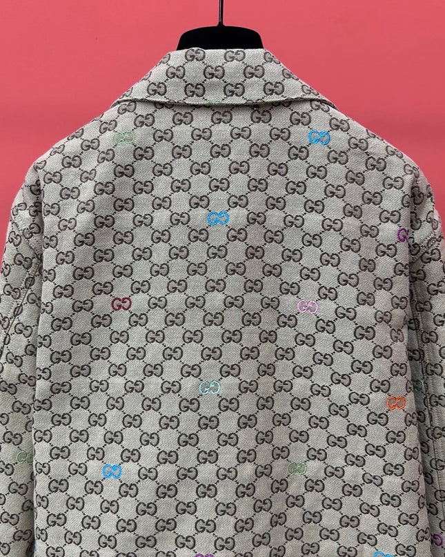 Gucci GG Multicolour Monogram Zip Jacket (Canvas & Nylon Blend)