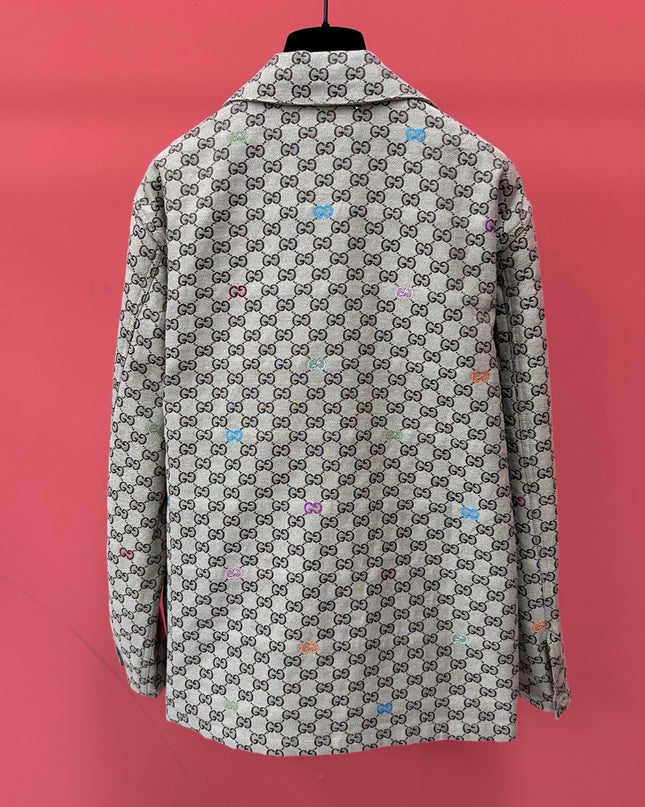 Gucci GG Multicolour Monogram Zip Jacket (Canvas & Nylon Blend)