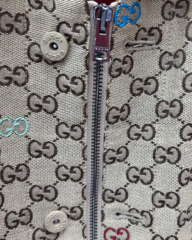 Gucci GG Multicolour Monogram Zip Jacket (Canvas & Nylon Blend)