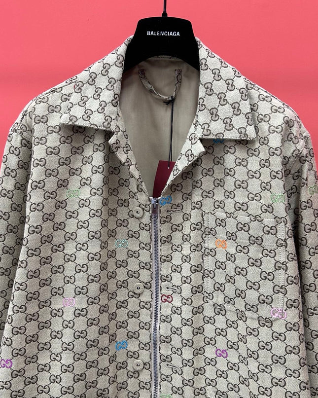 Gucci GG Multicolour Monogram Zip Jacket (Canvas & Nylon Blend)