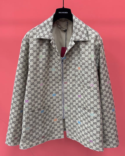 Gucci GG Multicolour Monogram Zip Jacket (Canvas & Nylon Blend)