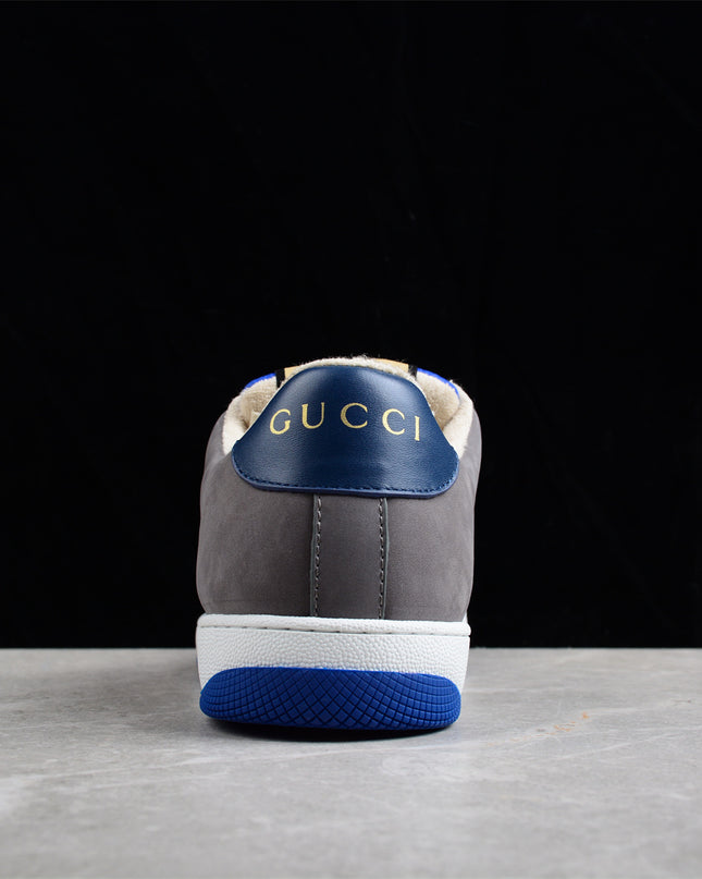 Gucci GG Navy Sneaker with Red-Blue Web Stripe