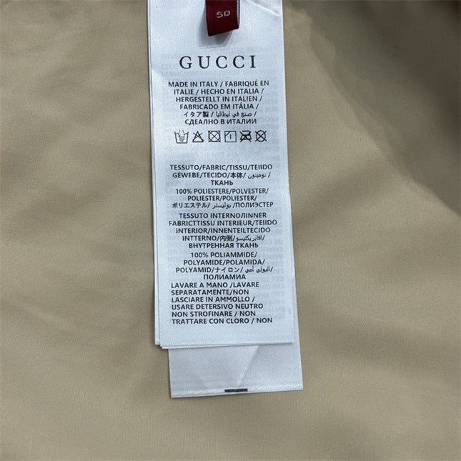 Gucci GG Nylon Logo Windbreaker Jacket – Beige/Blue