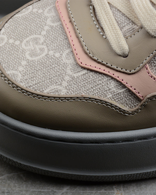 Gucci Platform Sneaker – Beige, Pink & Grey