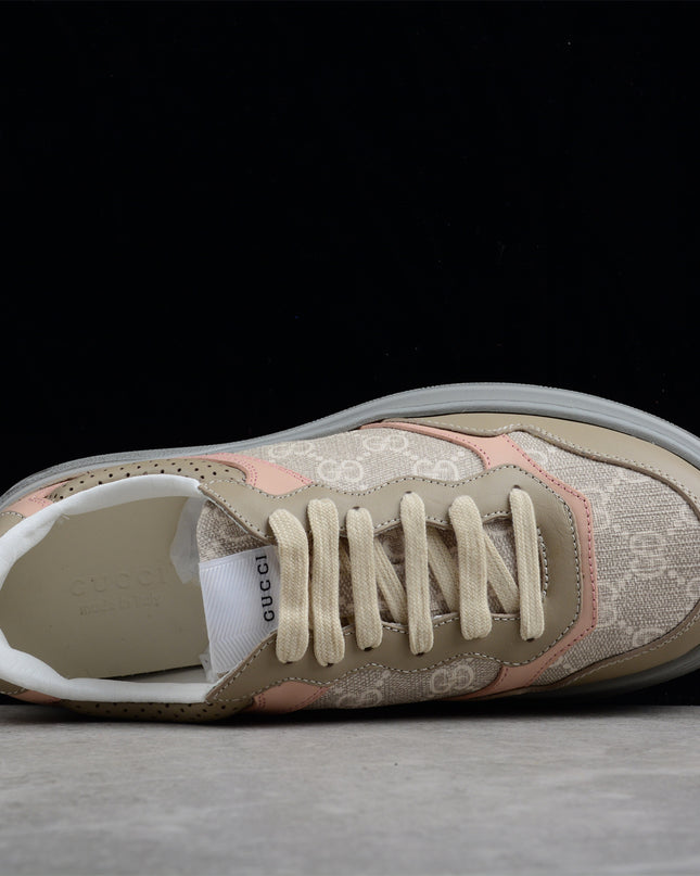 Gucci Platform Sneaker – Beige, Pink & Grey