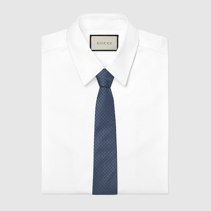 Gucci GG Silk Jacquard Tie – Blue