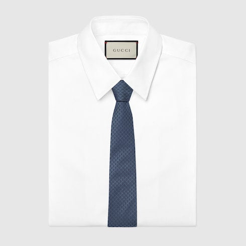 Gucci GG Silk Jacquard Tie – Blue