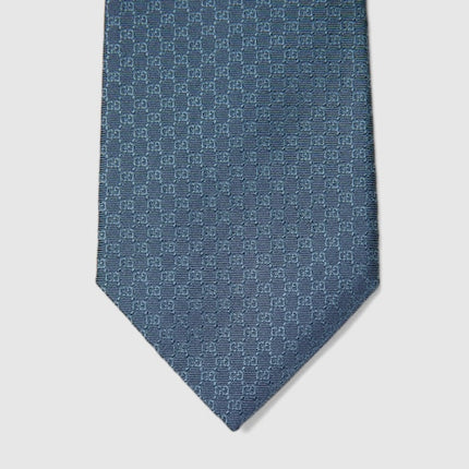 Gucci GG Silk Jacquard Tie – Blue