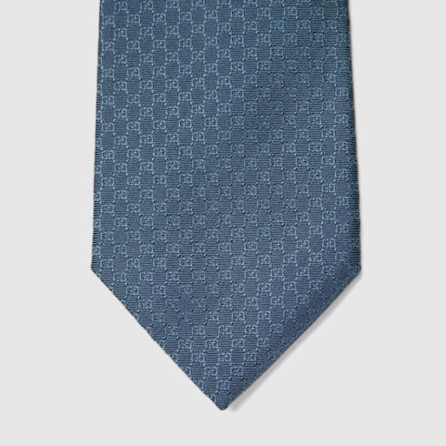 Gucci GG Silk Jacquard Tie – Blue