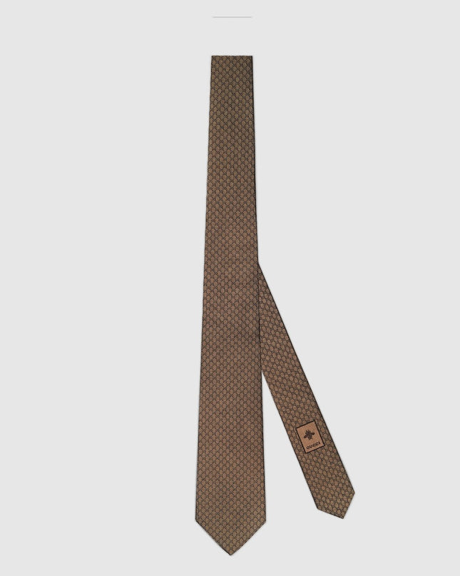 Gucci GG Silk Jacquard Tie – Brown