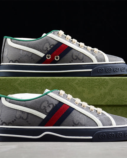 Gucci GG Supreme Canvas Tennis 1977 Sneaker – Grey & Navy