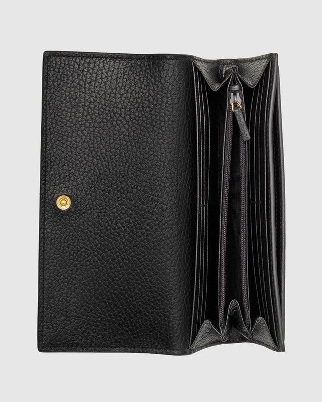 Gucci GG Supreme Canvas and Black Leather Continental Wallet