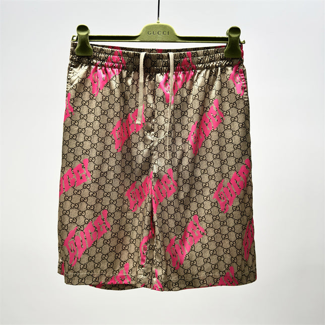  Gucci GG Supreme Logo-Patch Drawstring Shorts