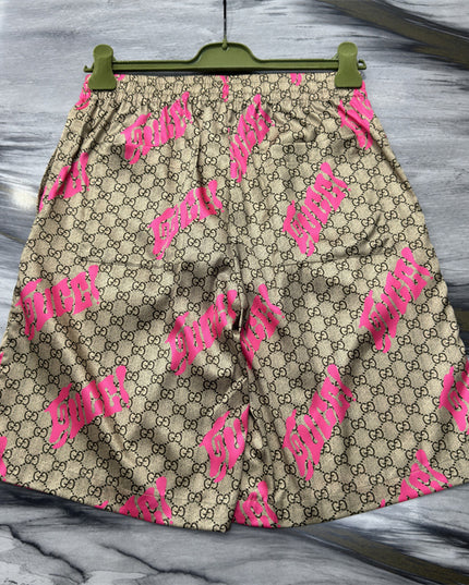  Gucci GG Supreme Logo-Patch Drawstring Shorts