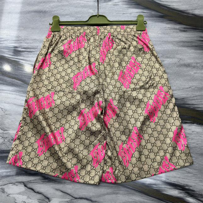  Gucci GG Supreme Logo-Patch Drawstring Shorts