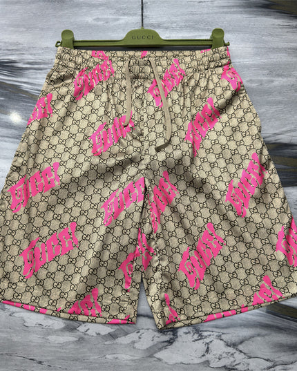  Gucci GG Supreme Logo-Patch Drawstring Shorts