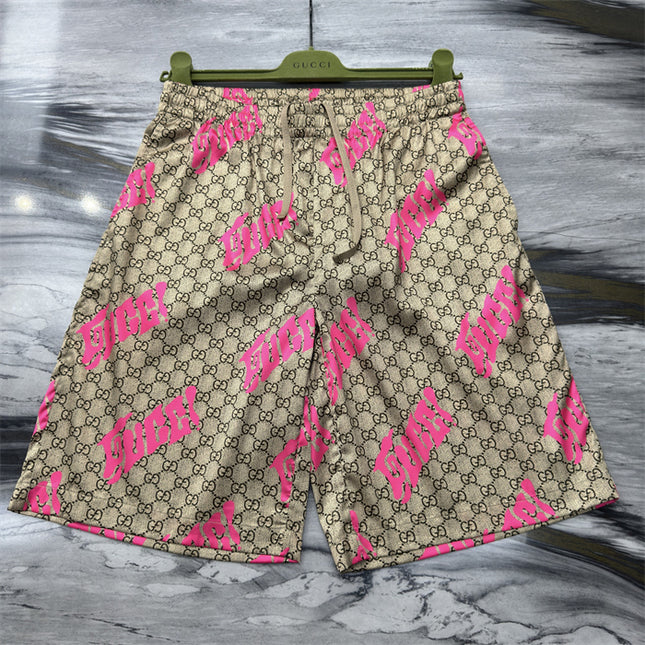  Gucci GG Supreme Logo-Patch Drawstring Shorts