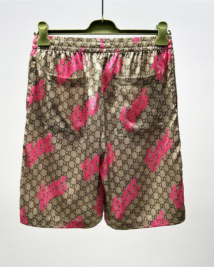  Gucci GG Supreme Logo-Patch Drawstring Shorts