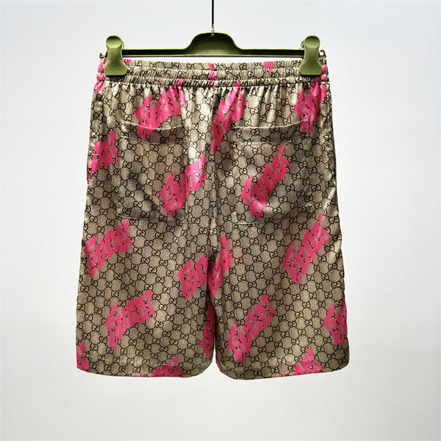  Gucci GG Supreme Logo-Patch Drawstring Shorts