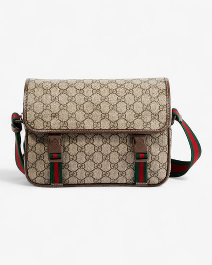 Gucci GG Supreme Messenger Bag – Web Strap Beige/ebony